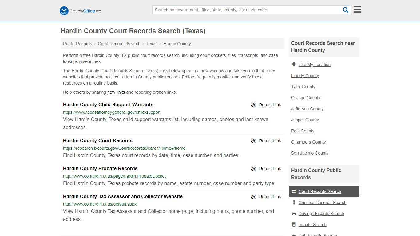 Hardin County Court Records Search (Texas) - County Office